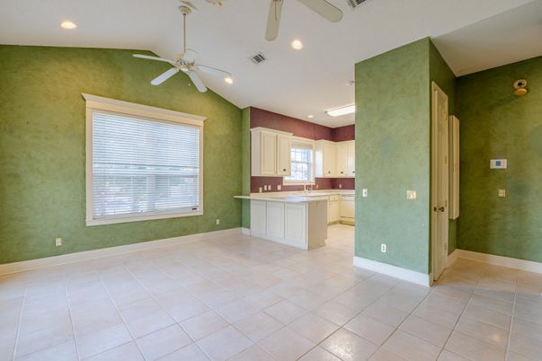 Empty room, Interior, Kitchen, Recessed Lighting