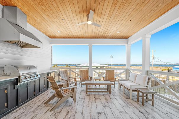 Exterior, Water, Wooden Ceilings, Wood Texture Flooring