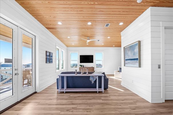 Interior, Living room, Recessed Lighting, Wooden Ceilings, Wood Texture Flooring