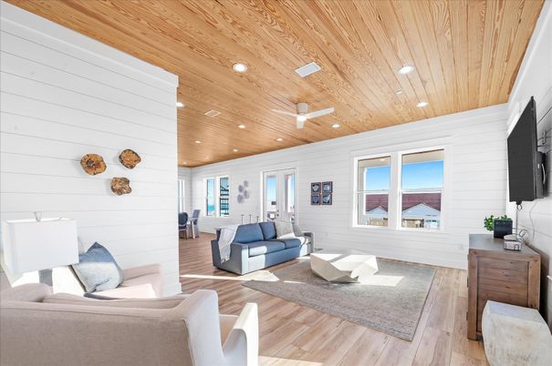Interior, Living room, Recessed Lighting, Wooden Ceilings, Wood Texture Flooring