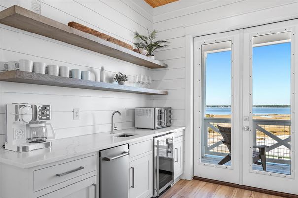 Interior, Kitchen, Stainless Steel Appliances, Water, Wood Texture Flooring