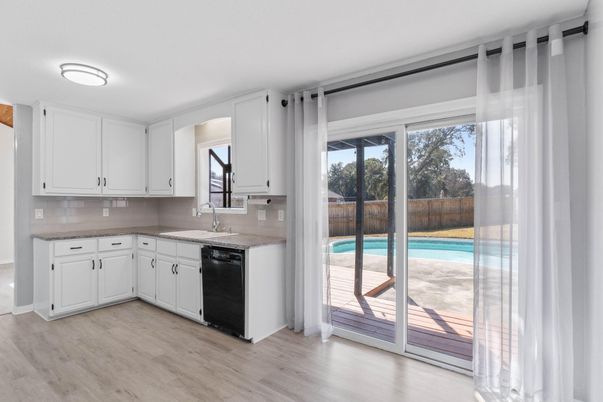 Interior, Kitchen, Wood Texture Flooring