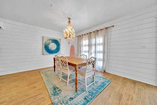 Chandelier, Dining room, Interior, Wood Texture Flooring