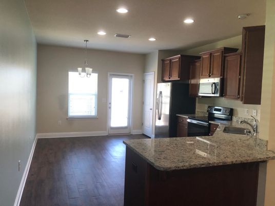 Chandelier, Interior, Kitchen, Recessed Lighting, Wood Texture Flooring