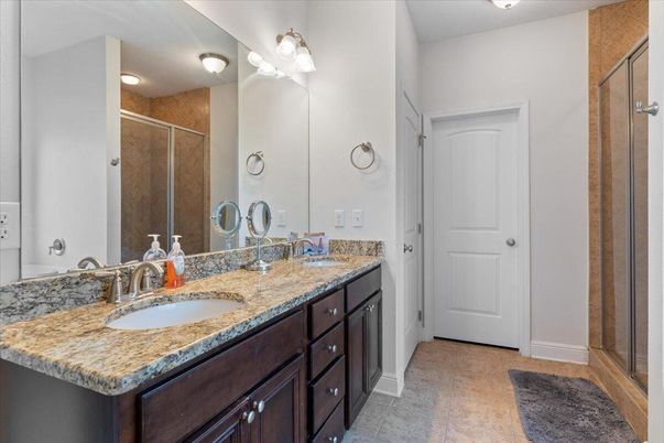 Bathroom, Dual Sink Vanities, Glass Shower, Interior