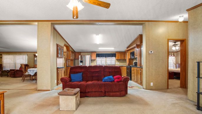 Dining room, Interior, Kitchen, Living room, Stainless Steel Appliances