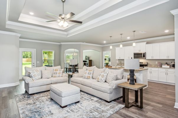 Interior, Kitchen, Living room, Pendant Lights, Recessed Lighting, Stainless Steel Appliances, Wood Texture Flooring