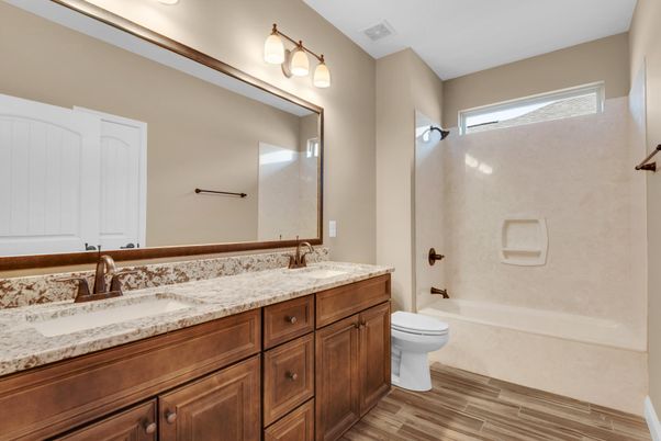 Bathroom, Dual Sink Vanities, Interior, Wood Texture Flooring