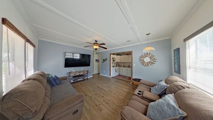 Interior, Living room, Pendant Lights, Wood Texture Flooring