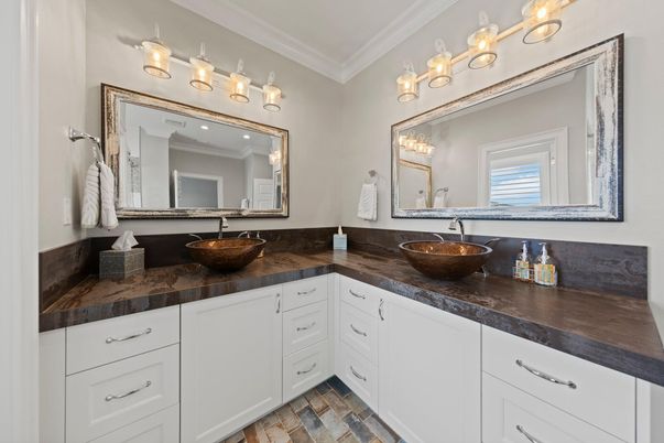 Bathroom, Dual Sink Vanities, Interior, Tile Countertops