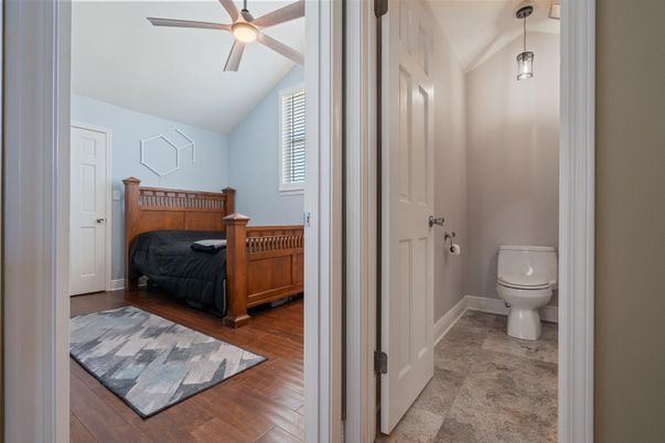 Bathroom, Bedroom, Interior, Pendant Lights, Wood Texture Flooring
