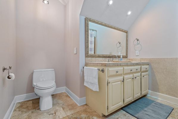 Bathroom, Interior, Recessed Lighting, Tile Countertops