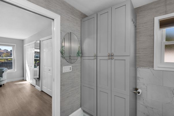 Interior, Marble Walls, Wood Texture Flooring