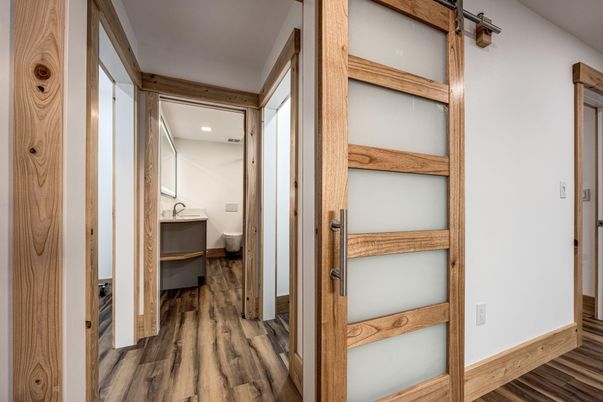 Bathroom, Interior, Recessed Lighting, Wood Texture Flooring