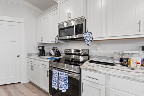 Interior, Kitchen, Stainless Steel Appliances, Wood Texture Flooring