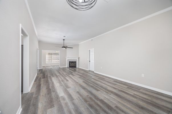Empty room, Fireplace, Interior, Wood Texture Flooring