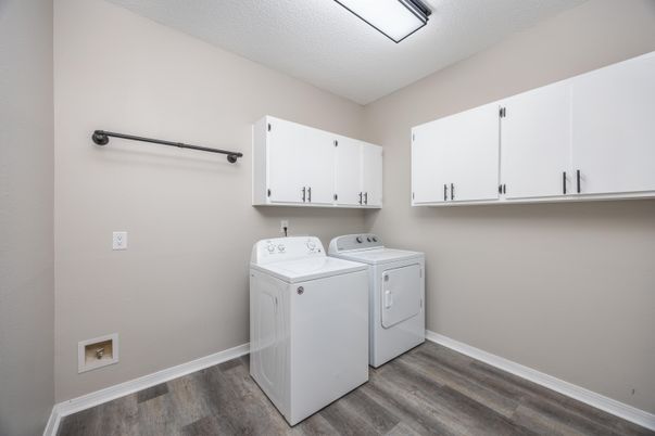 Interior, Washer, Wood Texture Flooring