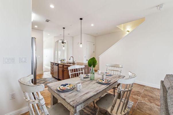 Dining room, Interior, Kitchen, Pendant Lights, Recessed Lighting