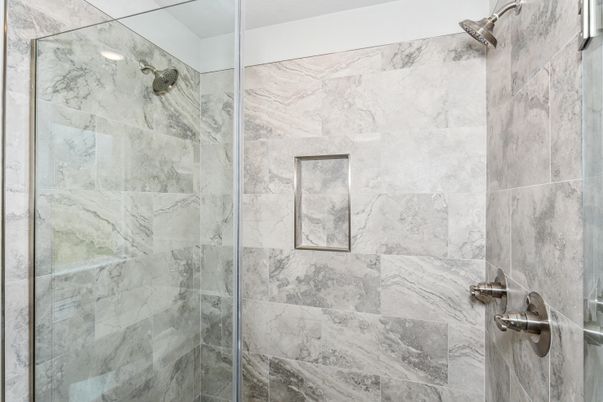 Bathroom, Glass Shower, Interior, Marble Walls