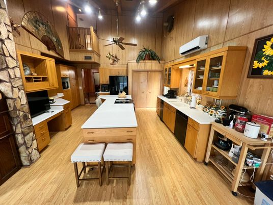 Interior, Kitchen, Wood Texture Flooring, Wooden Walls