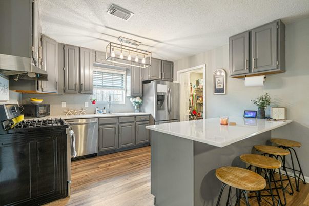 Interior, Kitchen, Stainless Steel Appliances, Wood Texture Flooring