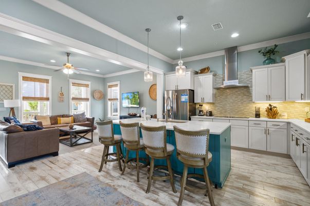 Interior, Kitchen, Living room, Pendant Lights, Recessed Lighting, Stainless Steel Appliances, Wood Texture Flooring