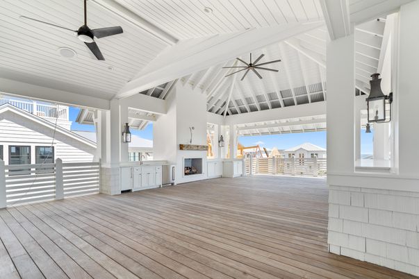 Exterior, Fireplace, Wood Texture Flooring