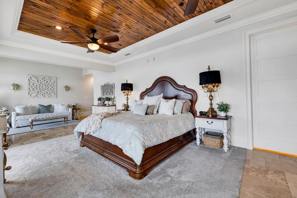 Bedroom, Interior, Recessed Lighting, Wooden Ceilings