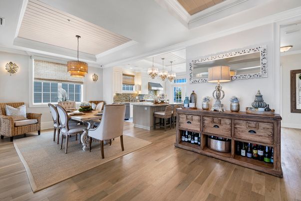 Chandelier, Dining room, Interior, Kitchen, Pendant Lights, Wood Texture Flooring
