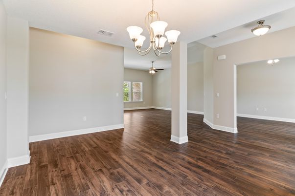 Chandelier, Empty room, Interior, Wood Texture Flooring