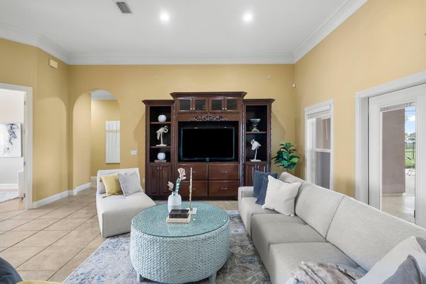 Interior, Living room, Recessed Lighting