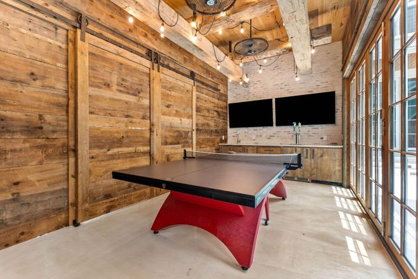 Game Room, Interior, Stone Walls, Wooden Beams, Wooden Walls