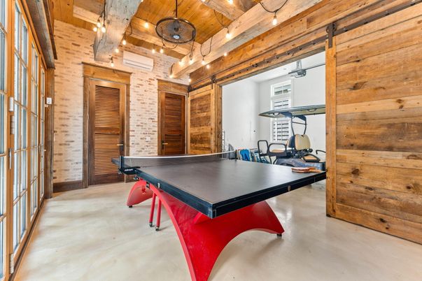 Game Room, Interior, Stone Walls, Wooden Beams, Wooden Ceilings, Wooden Walls