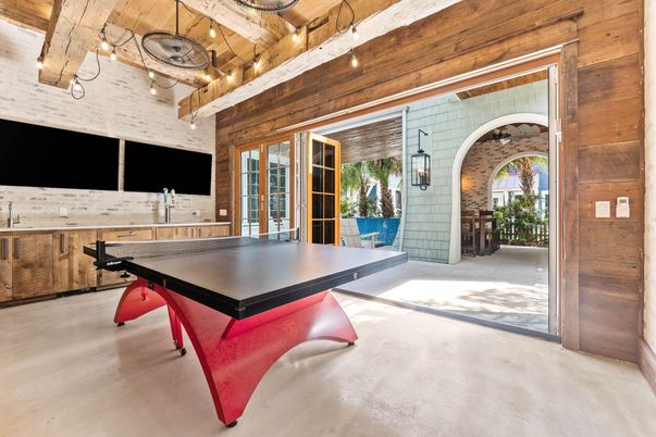 Game Room, Interior, Stone Walls, Wooden Beams, Wooden Ceilings, Wooden Walls