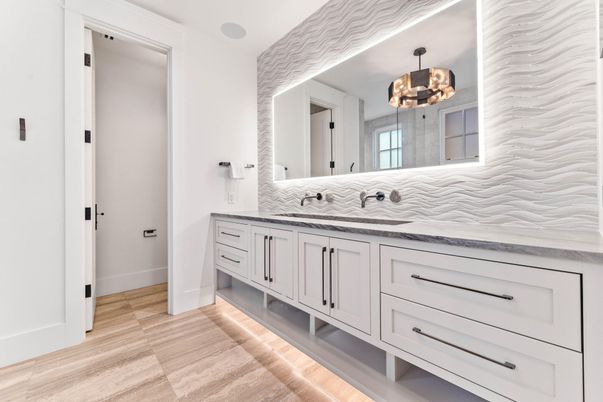 Bathroom, Dual Sink Vanities, Interior, Wood Texture Flooring