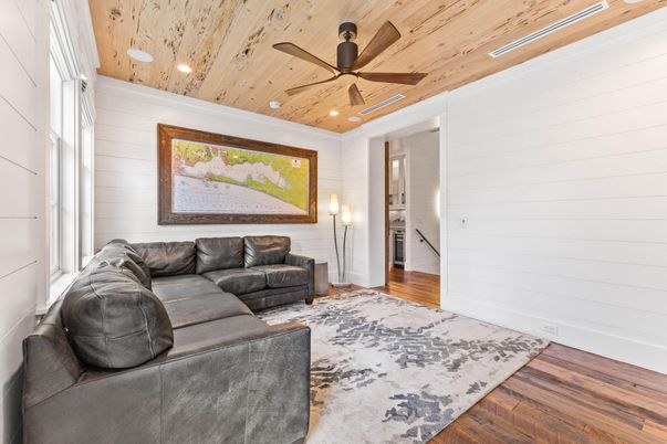 Interior, Living room, Recessed Lighting, Wooden Ceilings, Wood Texture Flooring