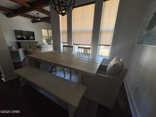 Dining room, Interior, Living room, Wooden Beams, Wood Texture Flooring