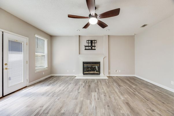 Empty room, Fireplace, Interior, Wood Texture Flooring