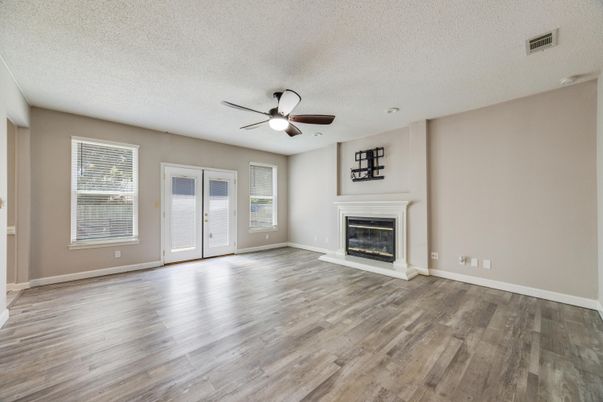 Empty room, Fireplace, Interior, Wood Texture Flooring