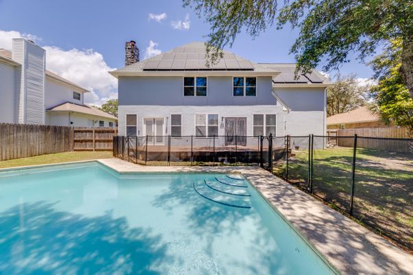 Exterior, Pool, Solar Panels