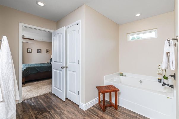 Bathroom, Bedroom, Interior, Recessed Lighting, Wood Texture Flooring