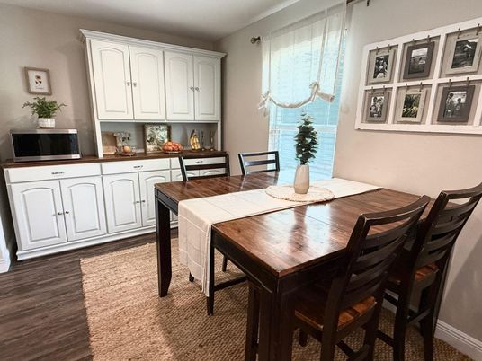 Dining room, Interior, Wood Texture Flooring