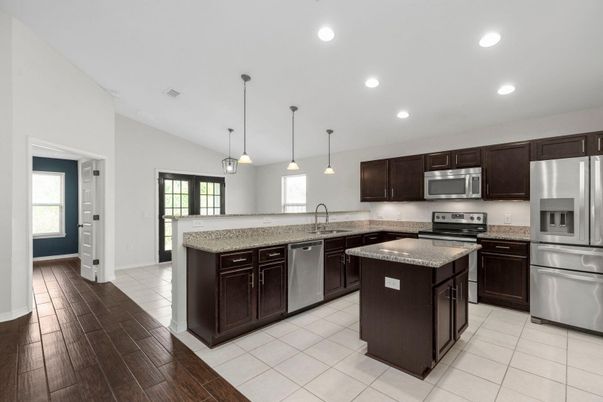 Interior, Kitchen, Pendant Lights, Recessed Lighting, Stainless Steel Appliances