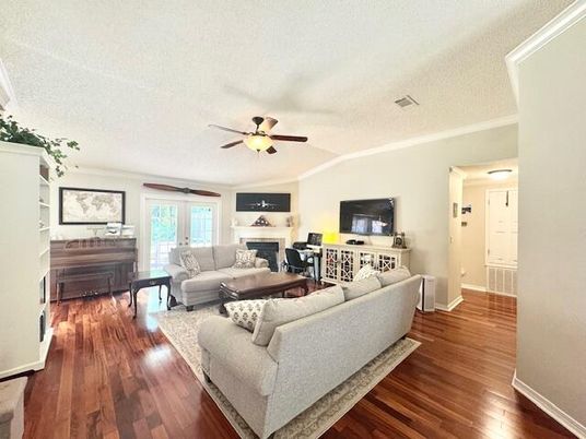Fireplace, Interior, Living room, Piano, Wood Texture Flooring