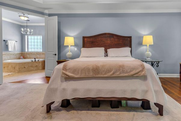 Bedroom, Chandelier, Interior, Wood Texture Flooring