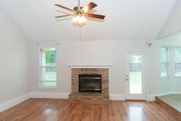 Empty room, Fireplace, Interior, Wood Texture Flooring