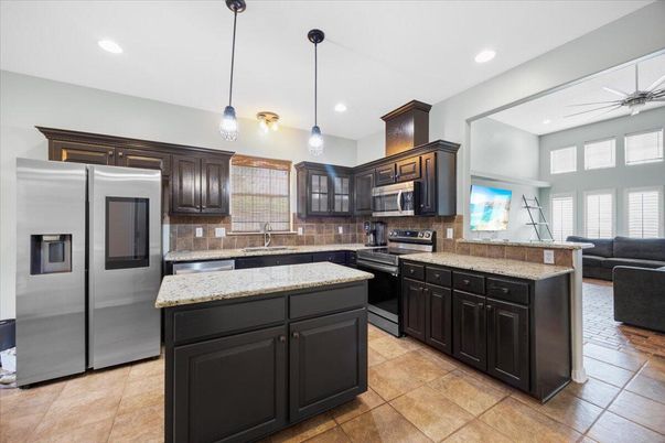 Interior, Kitchen, Living room, Pendant Lights, Recessed Lighting