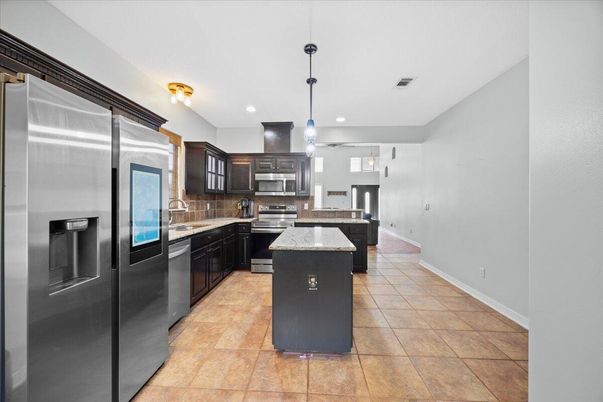 Interior, Kitchen, Pendant Lights, Recessed Lighting, Stainless Steel Appliances