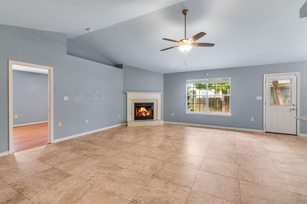 Empty room, Fireplace, Interior