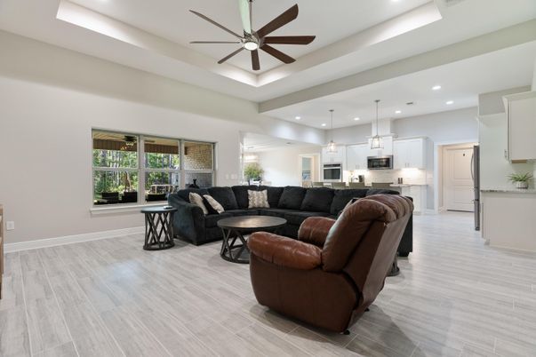 Interior, Kitchen, Living room, Pendant Lights, Recessed Lighting, Stainless Steel Appliances, Wood Texture Flooring